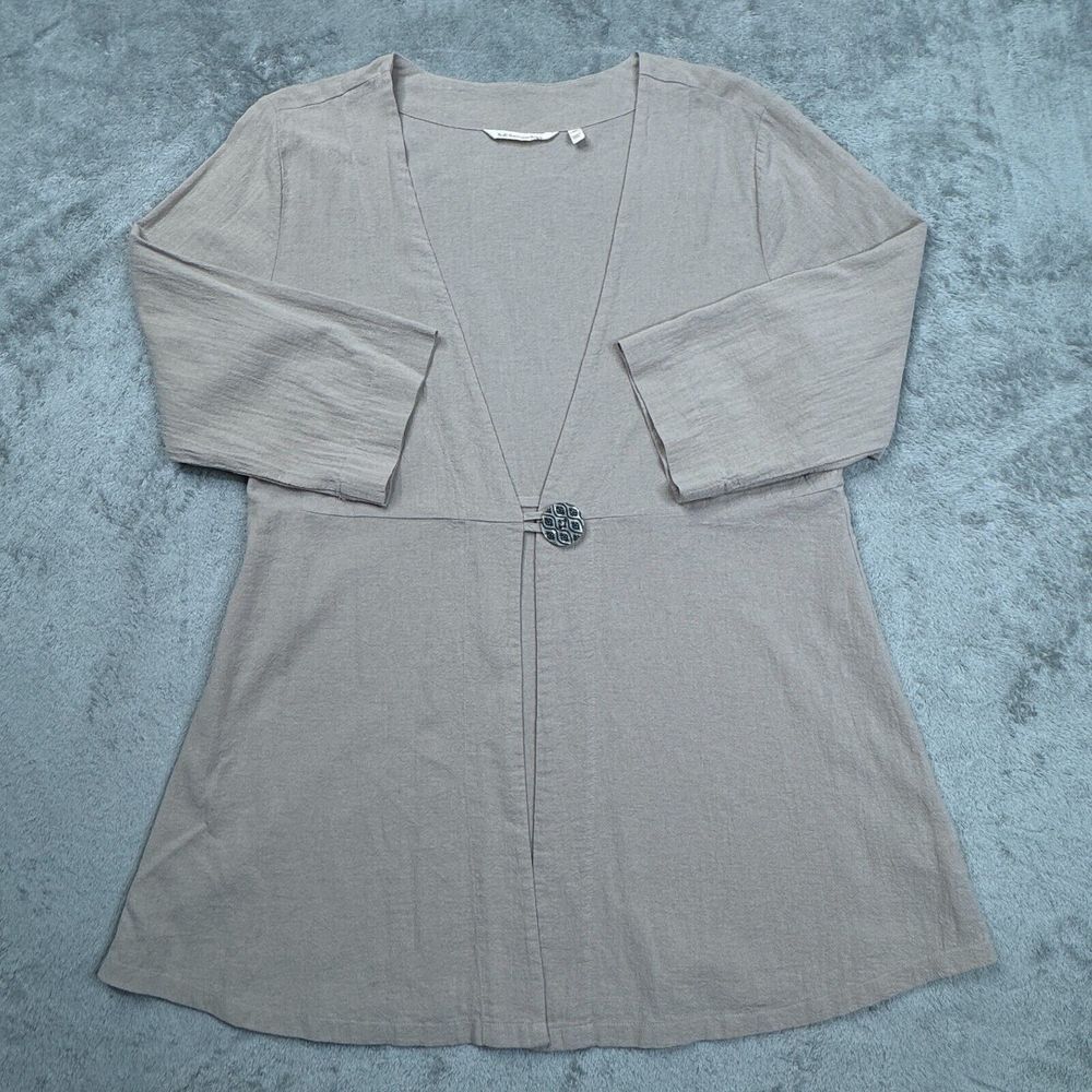 Soft‎ Surroundings Blouse/Jacket Women's Size Medium Beige Single Button Front